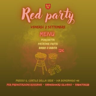 RED PARTY – Venerdì 2 Settembre 2022